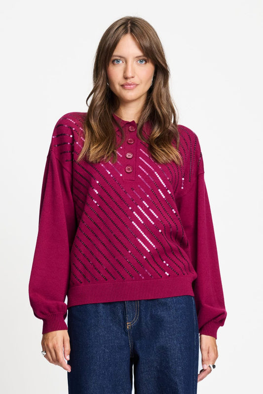 POM Amsterdam Pullovers Red / 34 TRUI - Hailey Burgundy Red