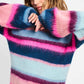 POM Amsterdam Pullovers TRUI - Brushed Stripes Blue