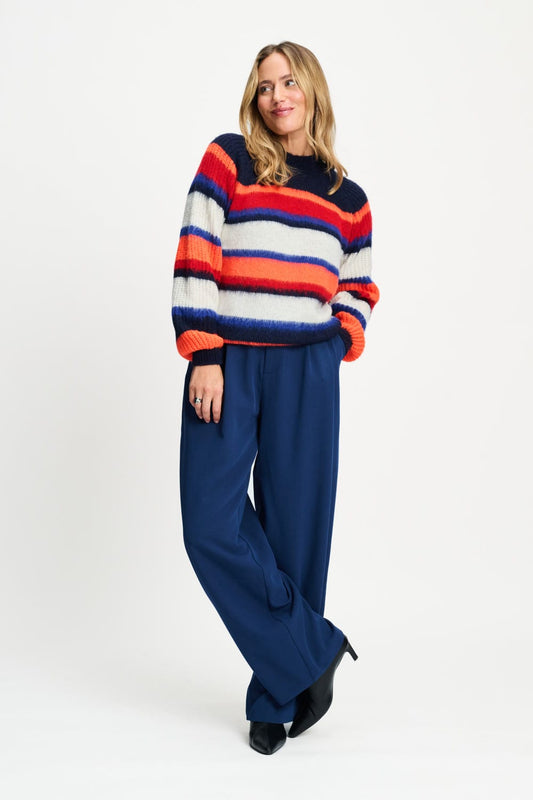 POM Amsterdam Pullovers TRUI - Faye Striped Blue