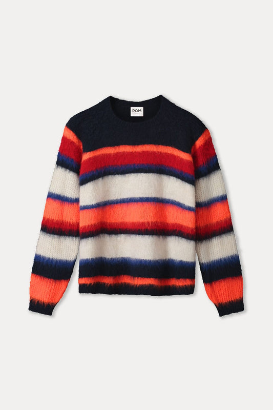 POM Amsterdam Pullovers TRUI - Faye Striped Blue