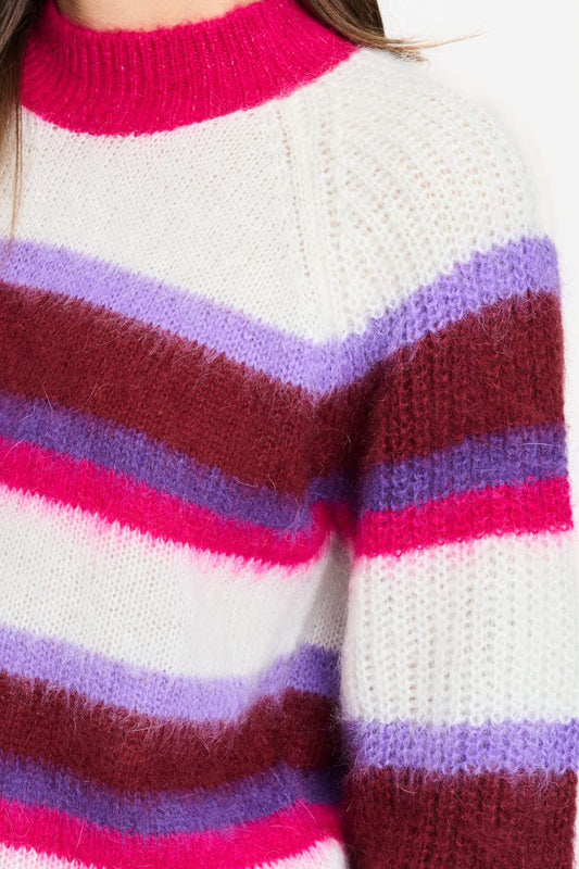POM Amsterdam Pullovers TRUI - Faye Striped Red