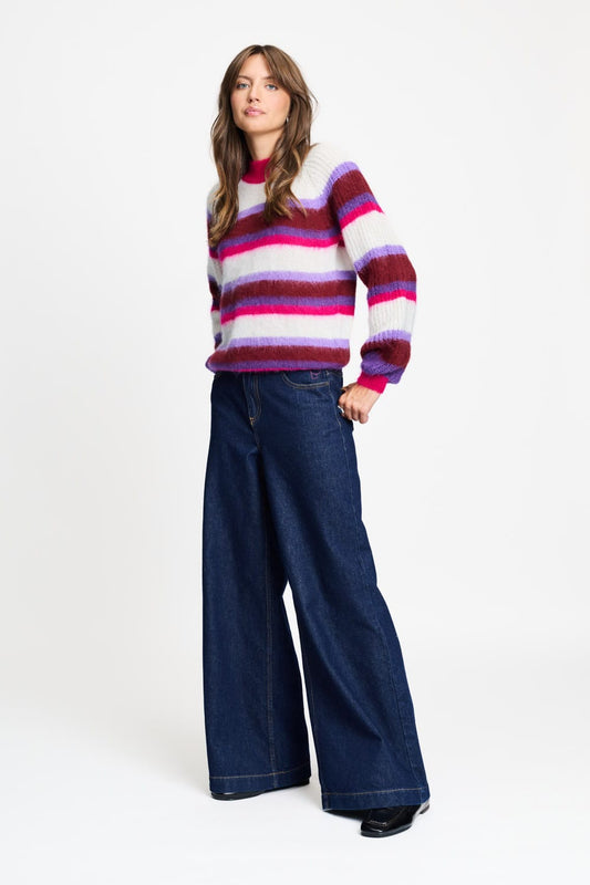 POM Amsterdam Pullovers TRUI - Faye Striped Red