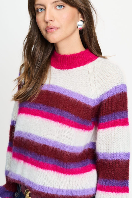 POM Amsterdam Pullovers TRUI - Faye Striped Red