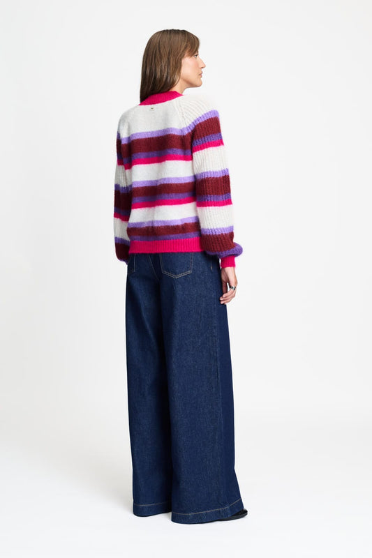 POM Amsterdam Pullovers TRUI - Faye Striped Red