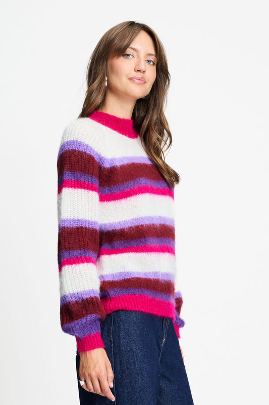 POM Amsterdam Pullovers TRUI - Faye Striped Red