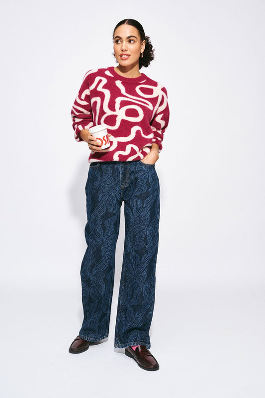 POM Amsterdam Pullovers TRUI - Frida Bow Burgundy Red