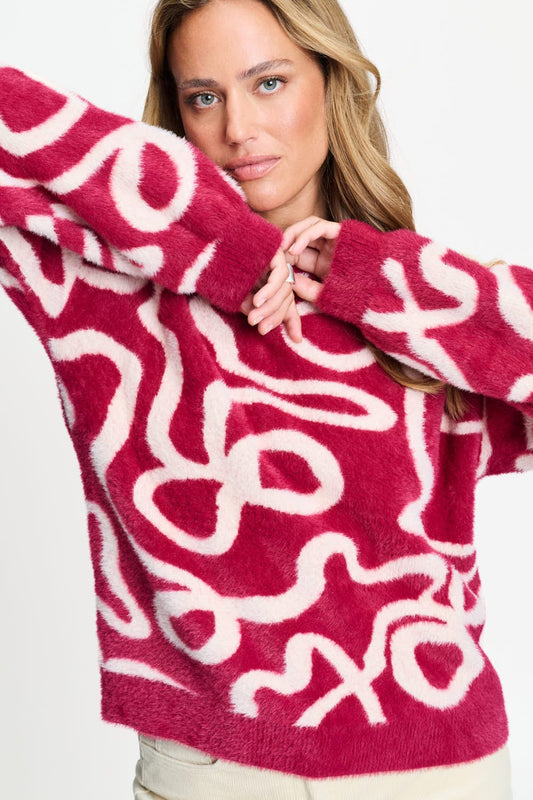 POM Amsterdam Pullovers TRUI - Frida Bow Burgundy Red