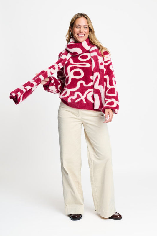 POM Amsterdam Pullovers TRUI - Frida Bow Burgundy Red