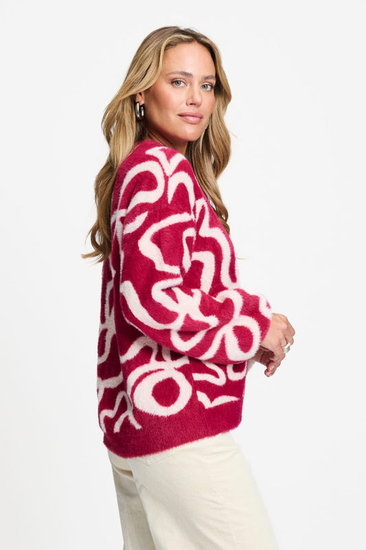 POM Amsterdam Pullovers TRUI - Frida Bow Burgundy Red