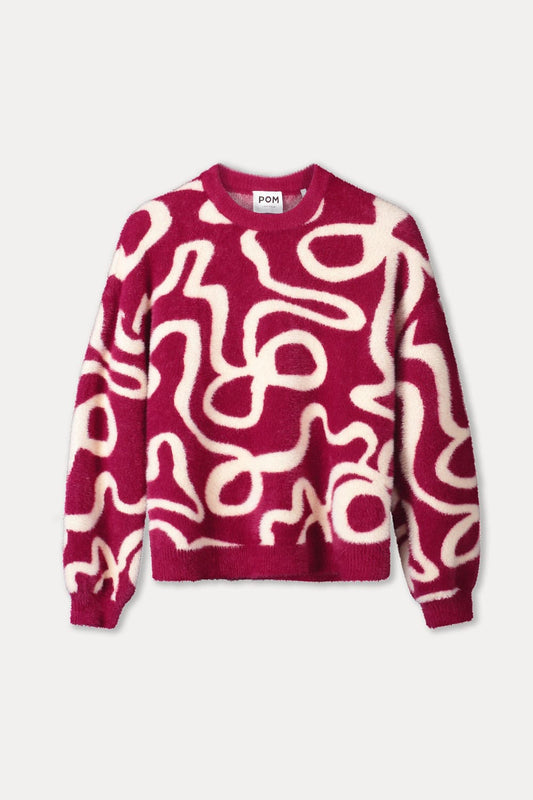 POM Amsterdam Pullovers TRUI - Frida Bow Burgundy Red