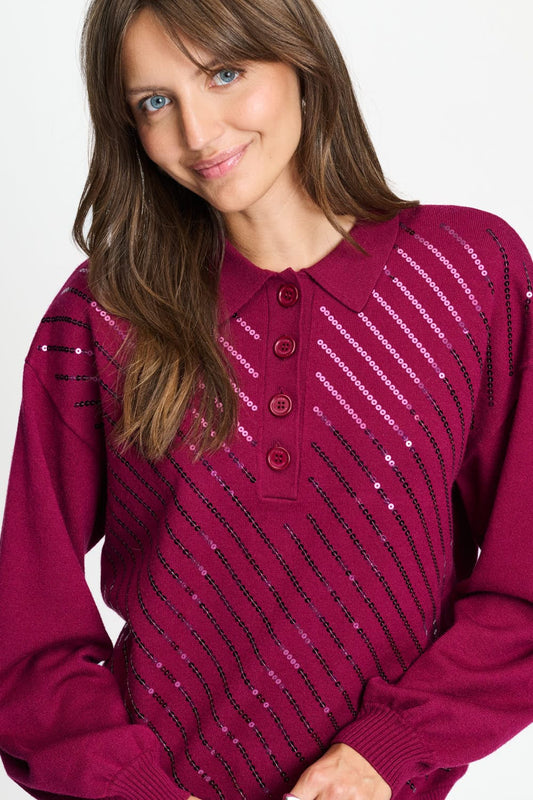 POM Amsterdam Pullovers TRUI - Hailey Burgundy Red