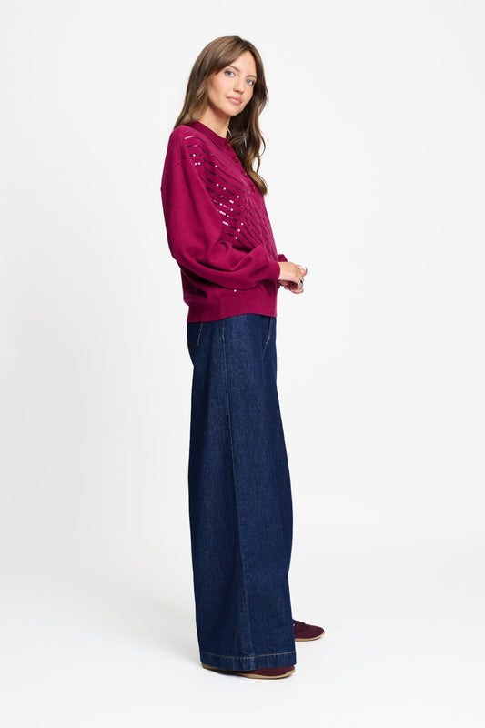 POM Amsterdam Pullovers TRUI - Hailey Burgundy Red