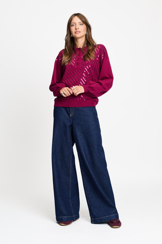 POM Amsterdam Pullovers TRUI - Hailey Burgundy Red