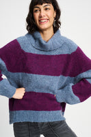 POM Amsterdam Pullovers TRUI - Plum Stripes