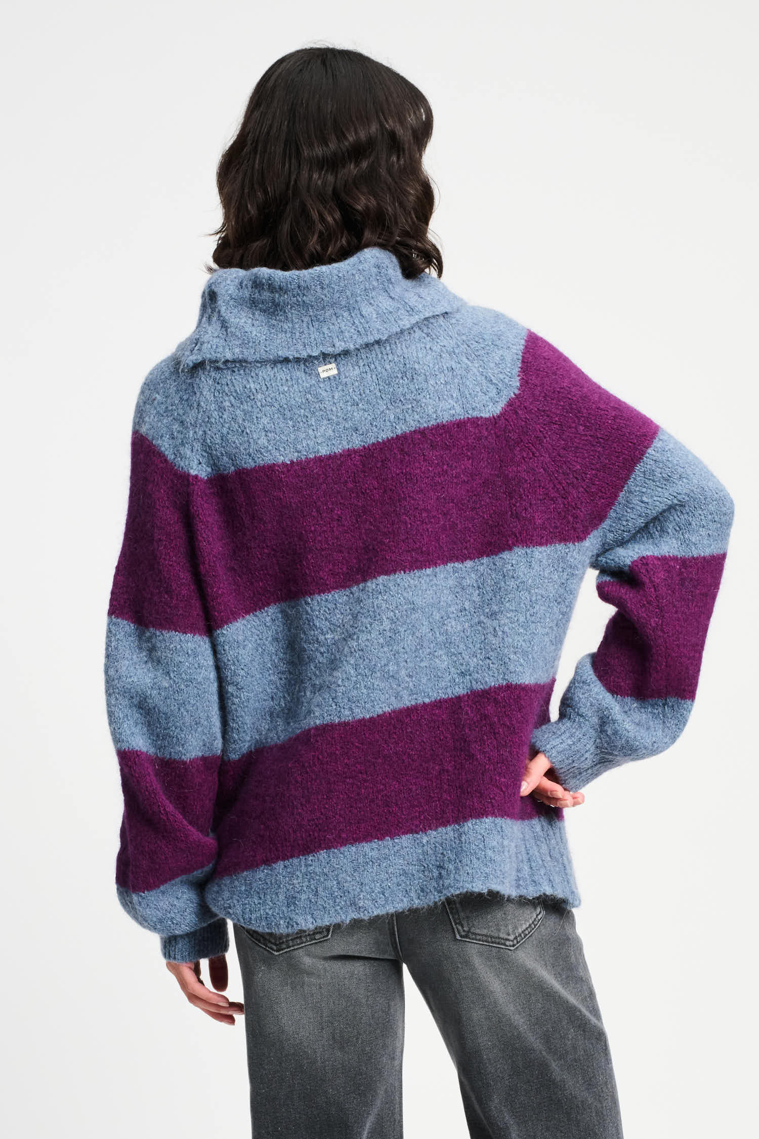 POM Amsterdam Pullovers TRUI - Plum Stripes