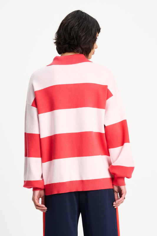 POM Amsterdam Pullovers TRUI - Polo Stripes Coral