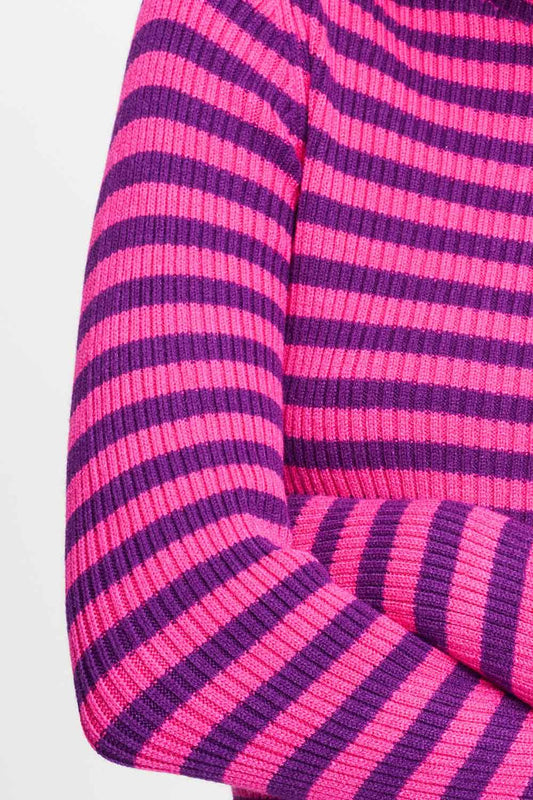 POM Amsterdam Pullovers TRUI - Riley Striped Pink Purple