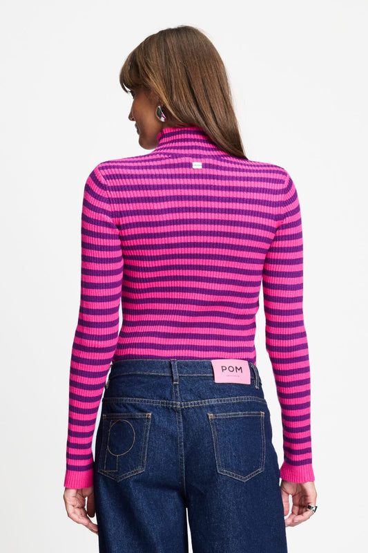 POM Amsterdam Pullovers TRUI - Riley Striped Pink Purple
