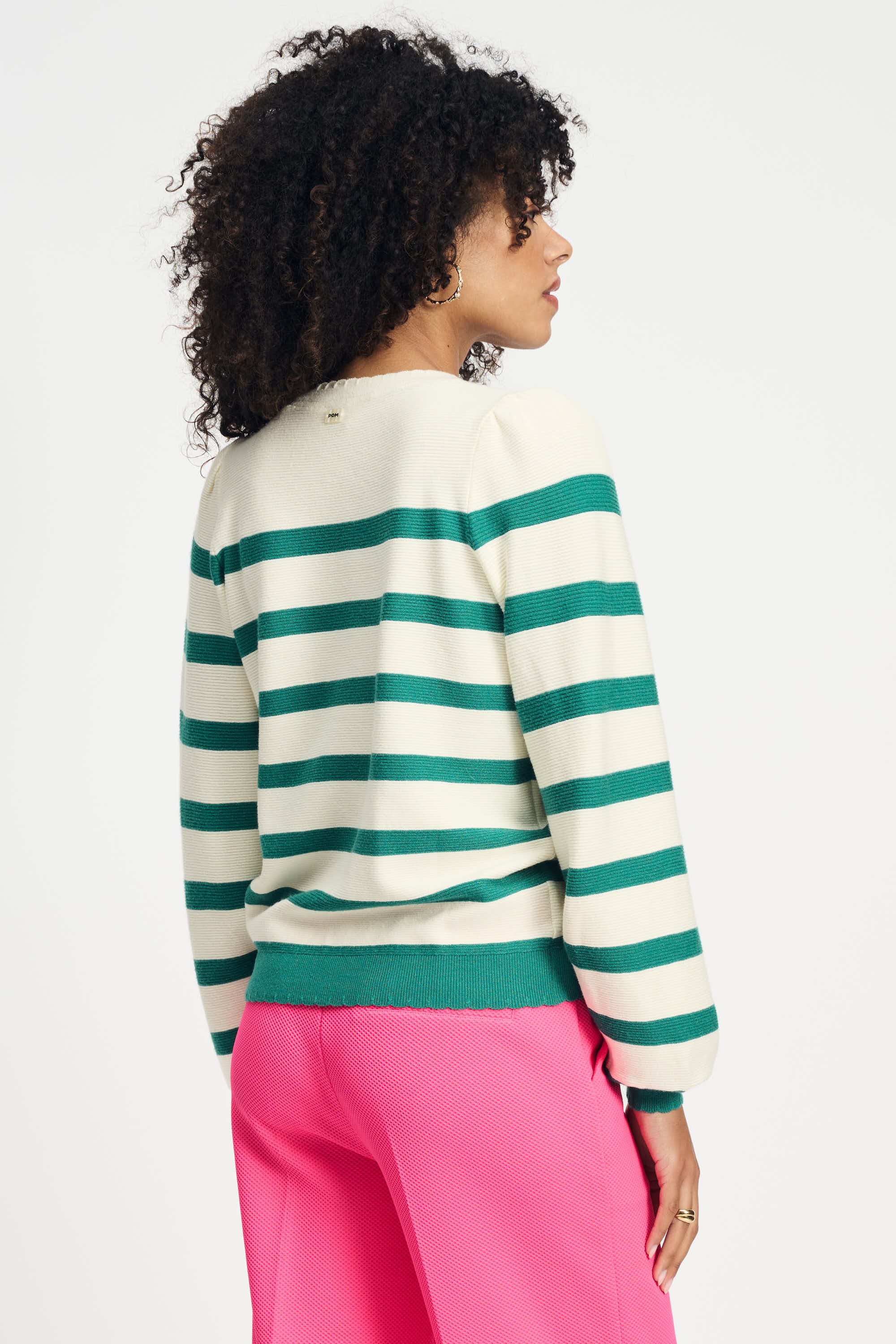 POM Amsterdam Pullovers TRUI - Striped Fresh Green