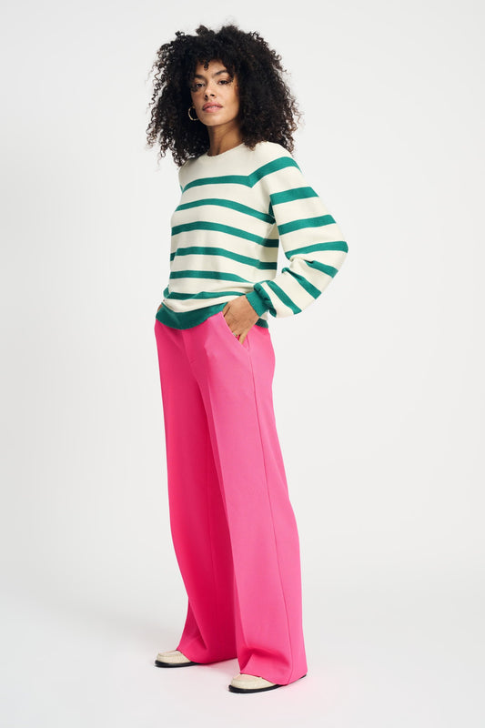 POM Amsterdam Pullovers TRUI - Striped Fresh Green