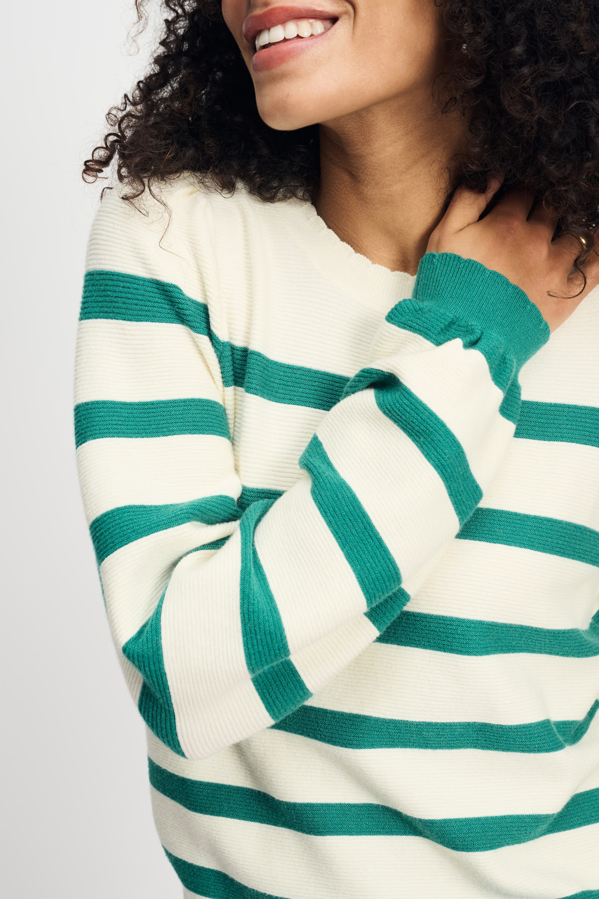POM Amsterdam Pullovers TRUI - Striped Fresh Green