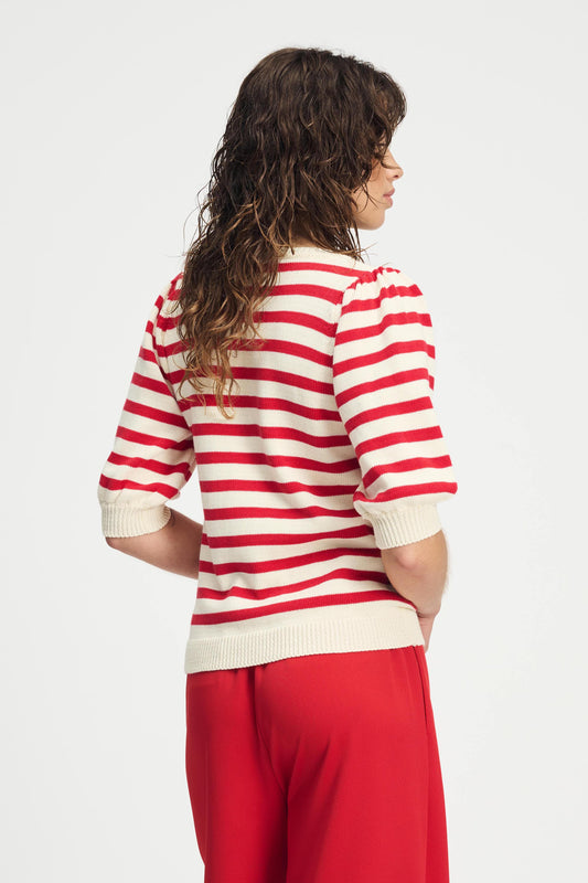 POM Amsterdam Pullovers TRUI - Striped Scarlet Red