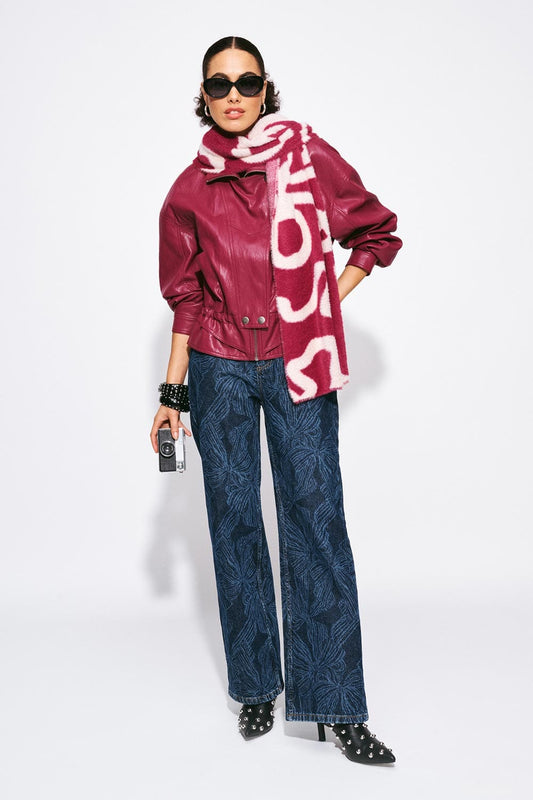 POM Amsterdam Scarves Red / OS SJAAL - Lou Bow Burgundy Red