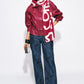 POM Amsterdam Scarves Red / OS SJAAL - Lou Bow Burgundy Red