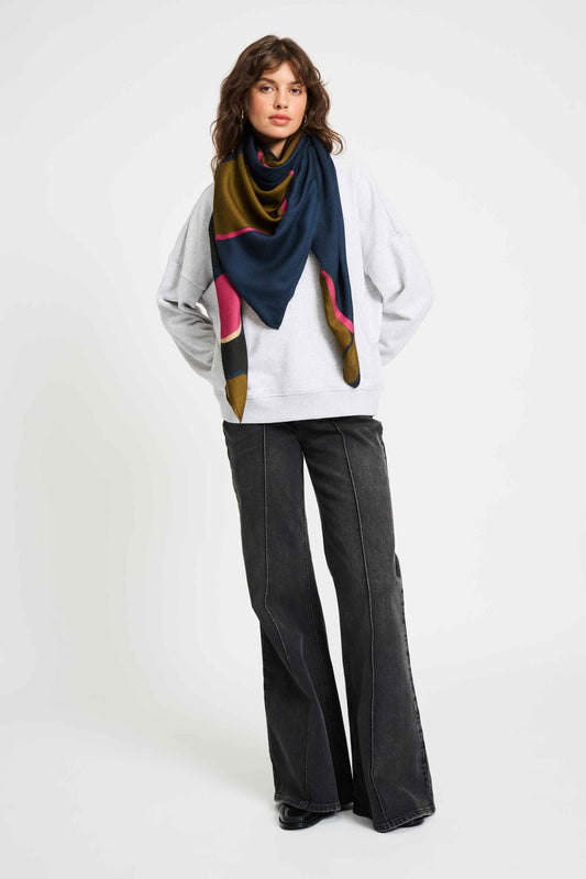 POM Amsterdam Shawls Blue / OS SJAAL - Fleurs Parfaites