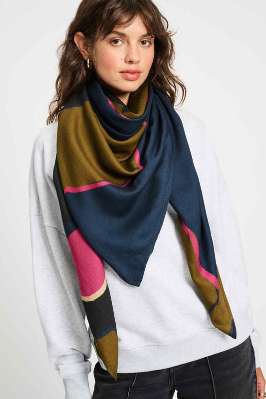 POM Amsterdam Shawls Blue / OS SJAAL - Fleurs Parfaites