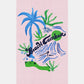 POM Amsterdam Shawls Green / OS SJAAL - Palm Trees Stripes Linen
