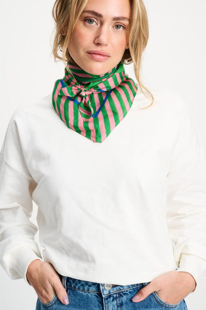 POM Amsterdam Shawls Green / OS SJAAL - Stripe Palm Green