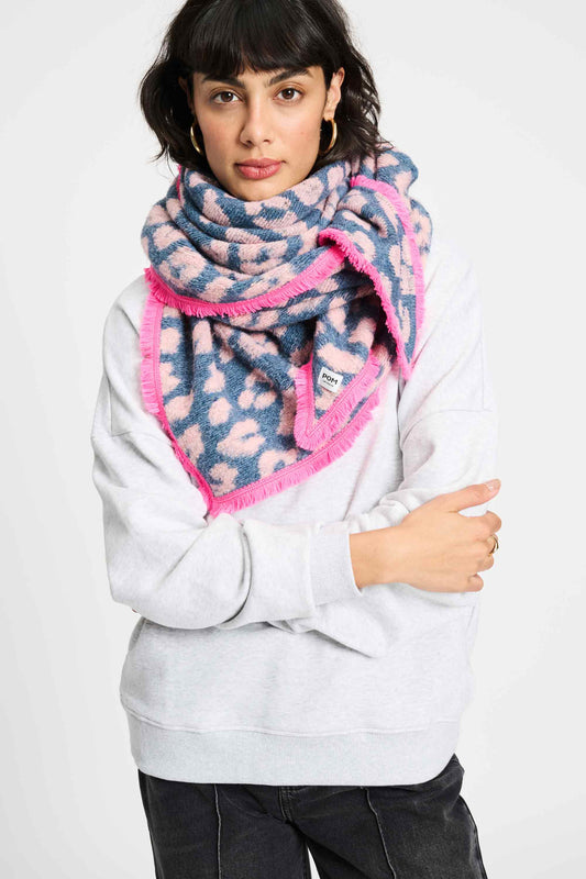 POM Amsterdam Shawls Grey / OS SJAAL - Leopard Grey