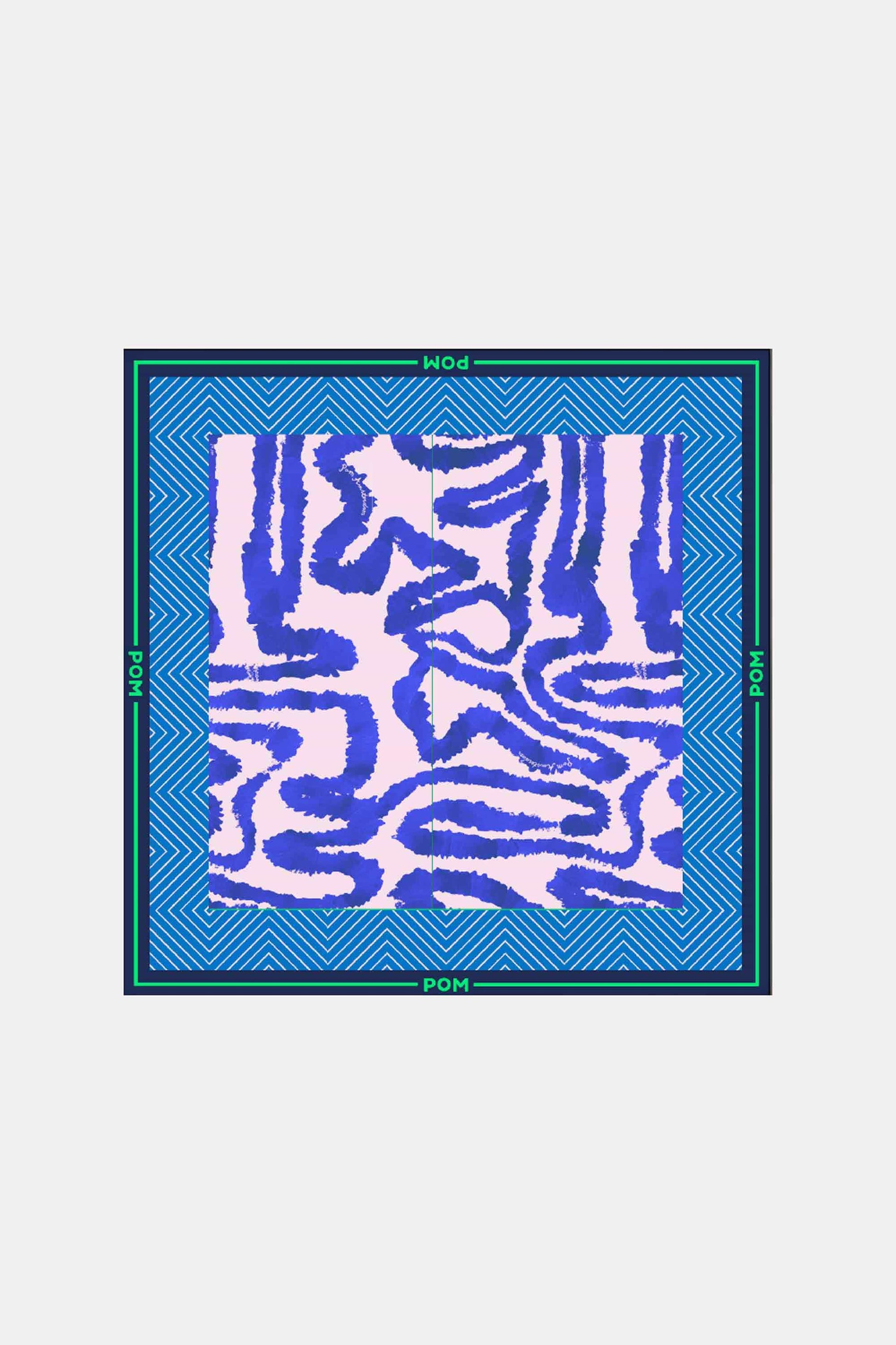 Roze sjaal met blauwe details| POM Amsterdam | Officiële webshop