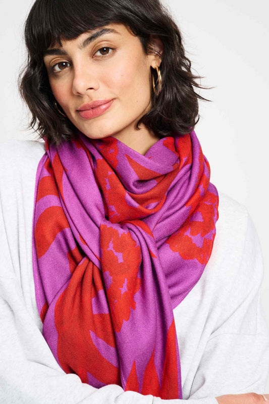 POM Amsterdam Shawls Pink / OS SJAAL - Splashing Fireworks