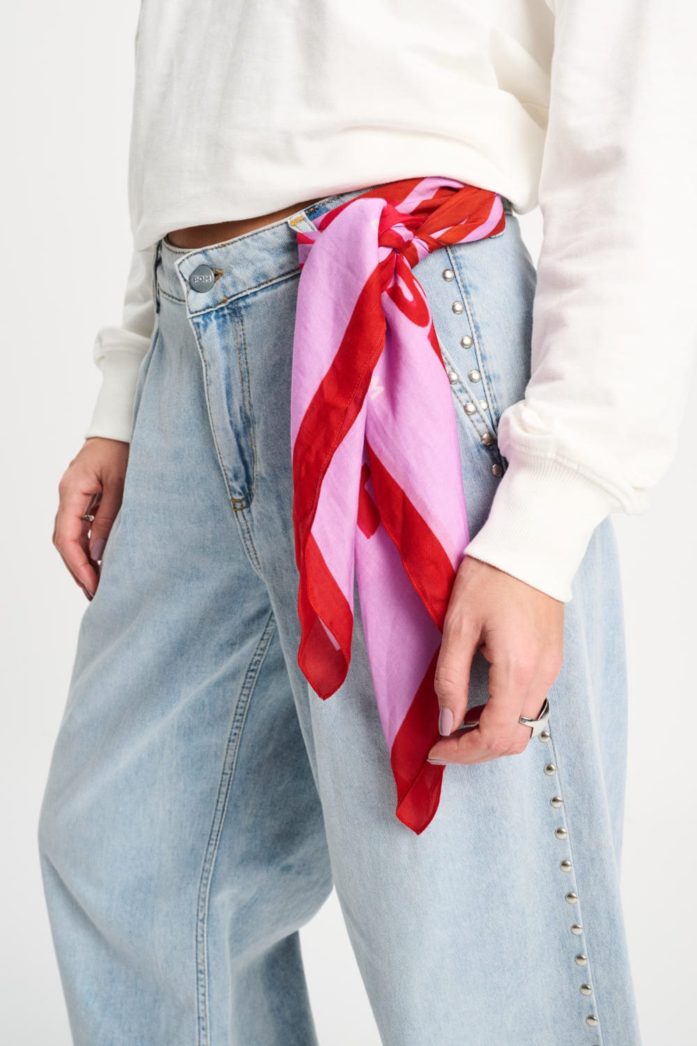 Paarse sjaal met rozerode details | Sundeck| POM Amsterdam | Officiële ...