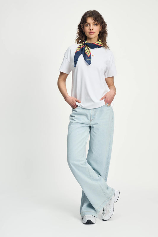 POM Amsterdam Shawls White / OS SJAAL - POM Stripes Cream