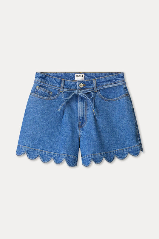 POM Amsterdam Shorts SHORT - Denim Scallop