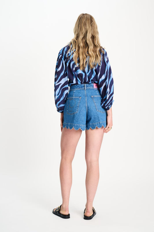 POM Amsterdam Shorts SHORT - Denim Scallop