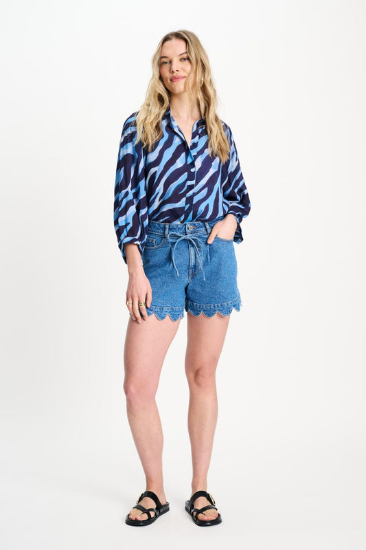 POM Amsterdam Shorts SHORT - Denim Scallop