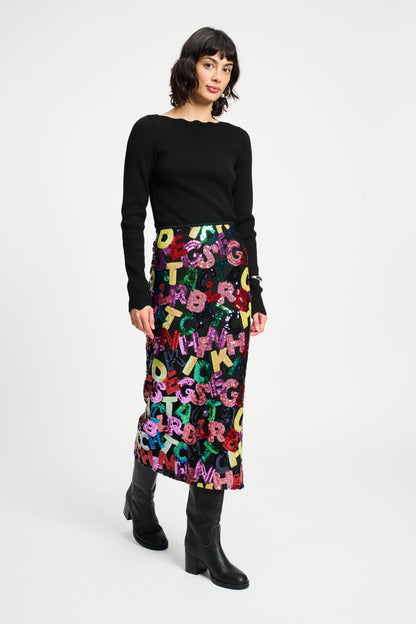 POM Amsterdam Skirts Multi colour / 34 ROK - Splashing Letters