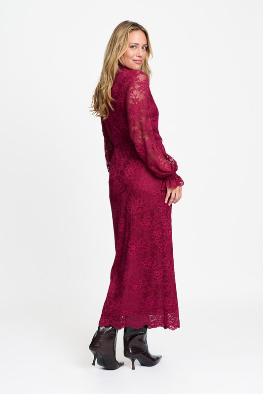POM Amsterdam Skirts ROK - Holly Lace Burgundy Red