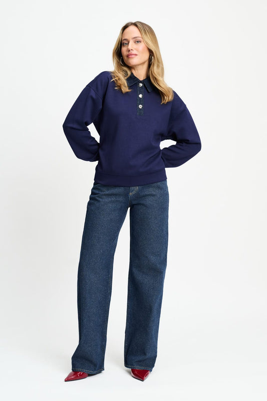 POM Amsterdam Sweaters SWEATER - Becky Eternal Blue