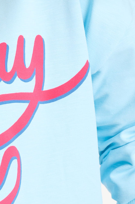 POM Amsterdam Sweaters SWEATER - Getaway Crew Blue Mist
