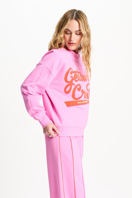 POM Amsterdam Sweaters SWEATER - Getaway Crew Pink