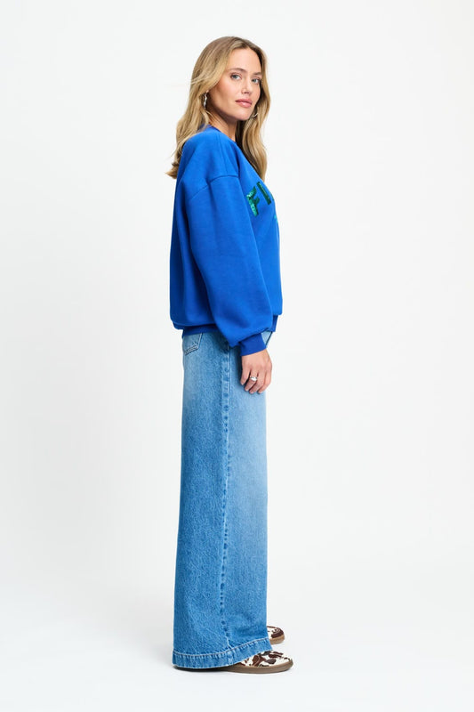 POM Amsterdam Sweaters SWEATER - Sophie The Grand Finale Cobalt Blue