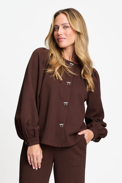 POM Amsterdam Tops Brown / 34 TOP - Kaylee Chocolate Brown
