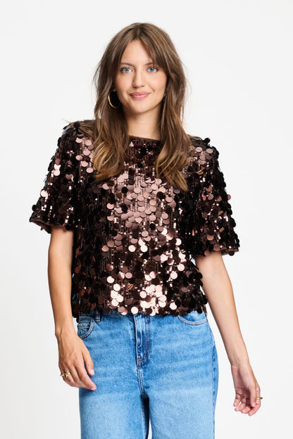 POM Amsterdam Tops Brown / 34 TOP - Nina Chocolate Brown