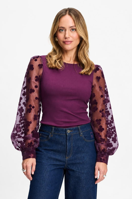 POM Amsterdam Tops Purple / 34 TOP - Britt Dark Plum