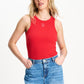 POM Amsterdam Tops TANKTOP - Rib Bloom Red